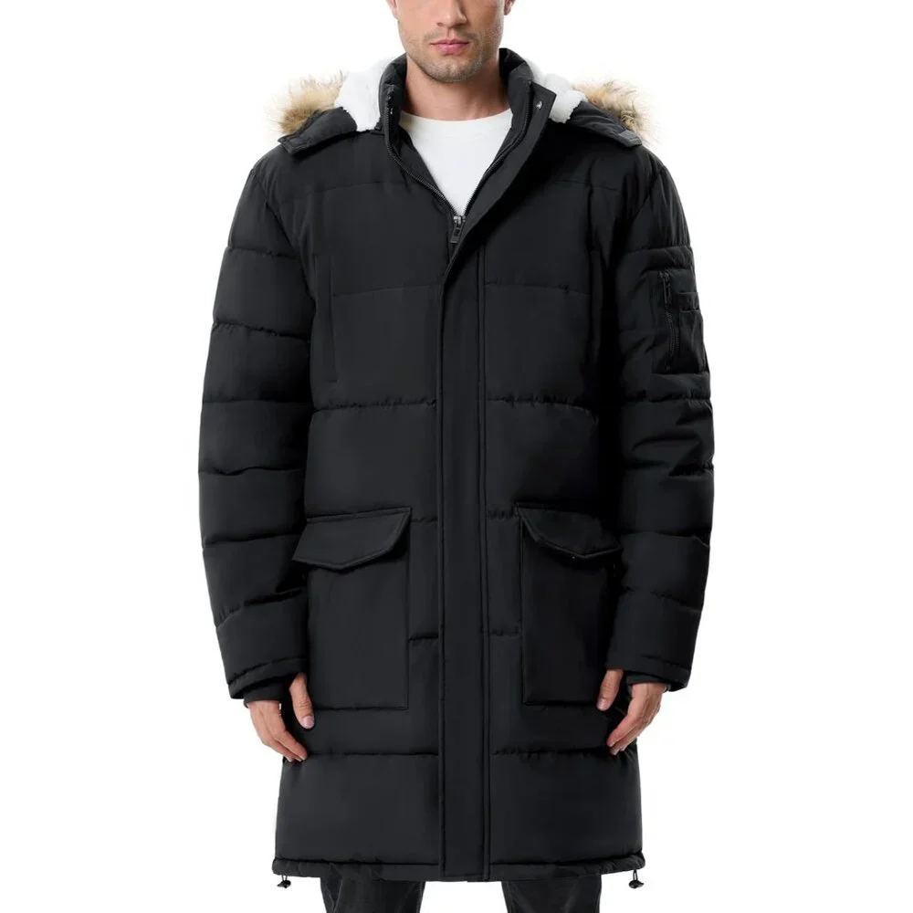 Winter Coats For Men Winter Jackets Water Resistant Warm Thicken Puffy Hooded In - Picture 1 of 6